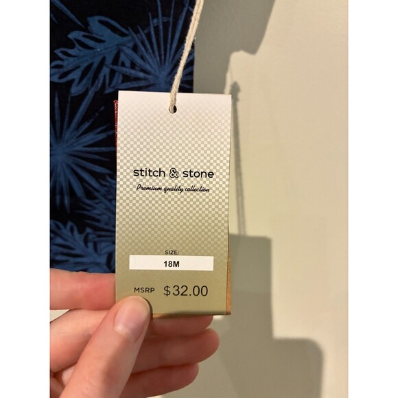 NWT Stitch & Stone Tropical Outfit - Blue Pineapples - 18M - Picture 3 of 3